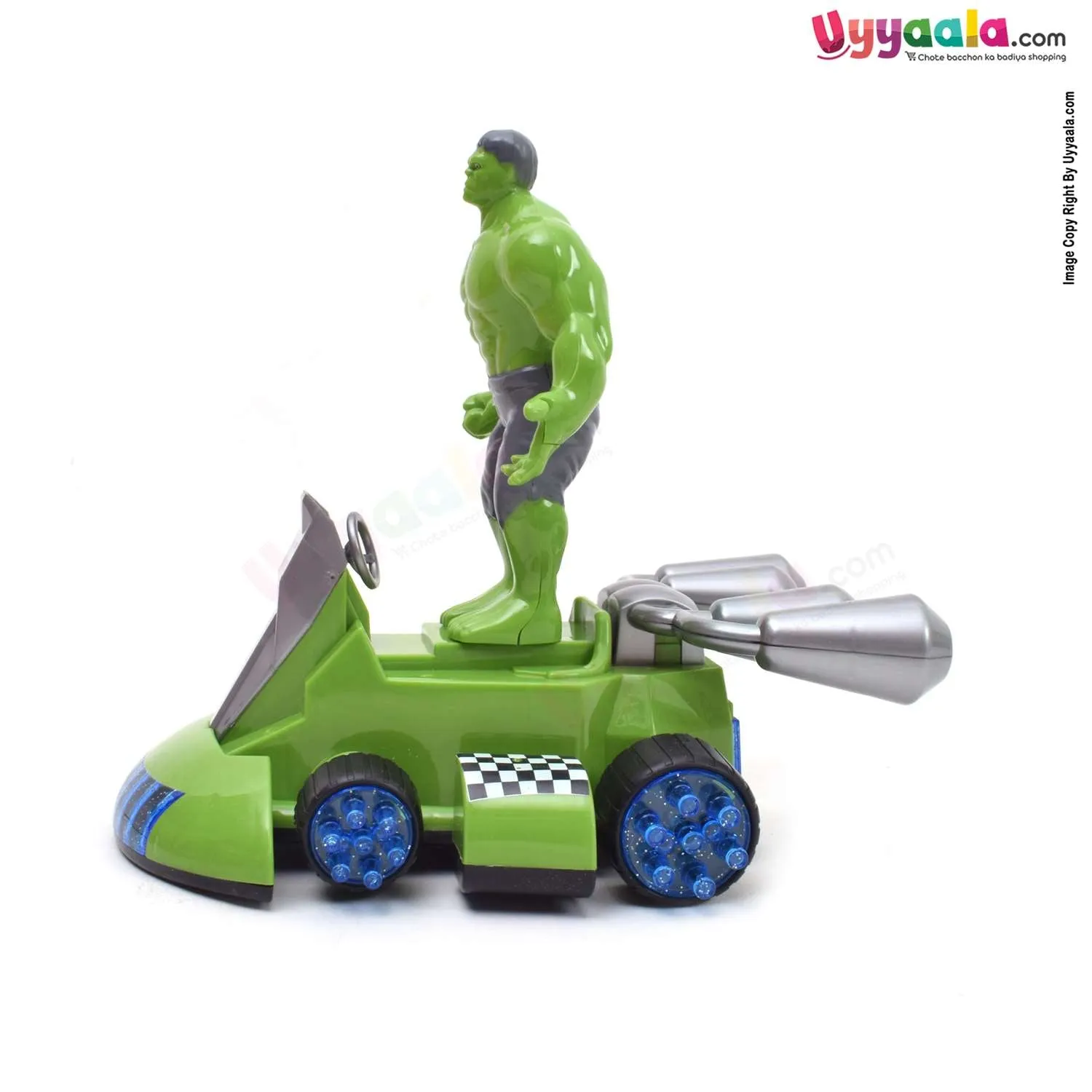KART HERO Hulk cartoon car, battery operated toy with music & 5D light for kids