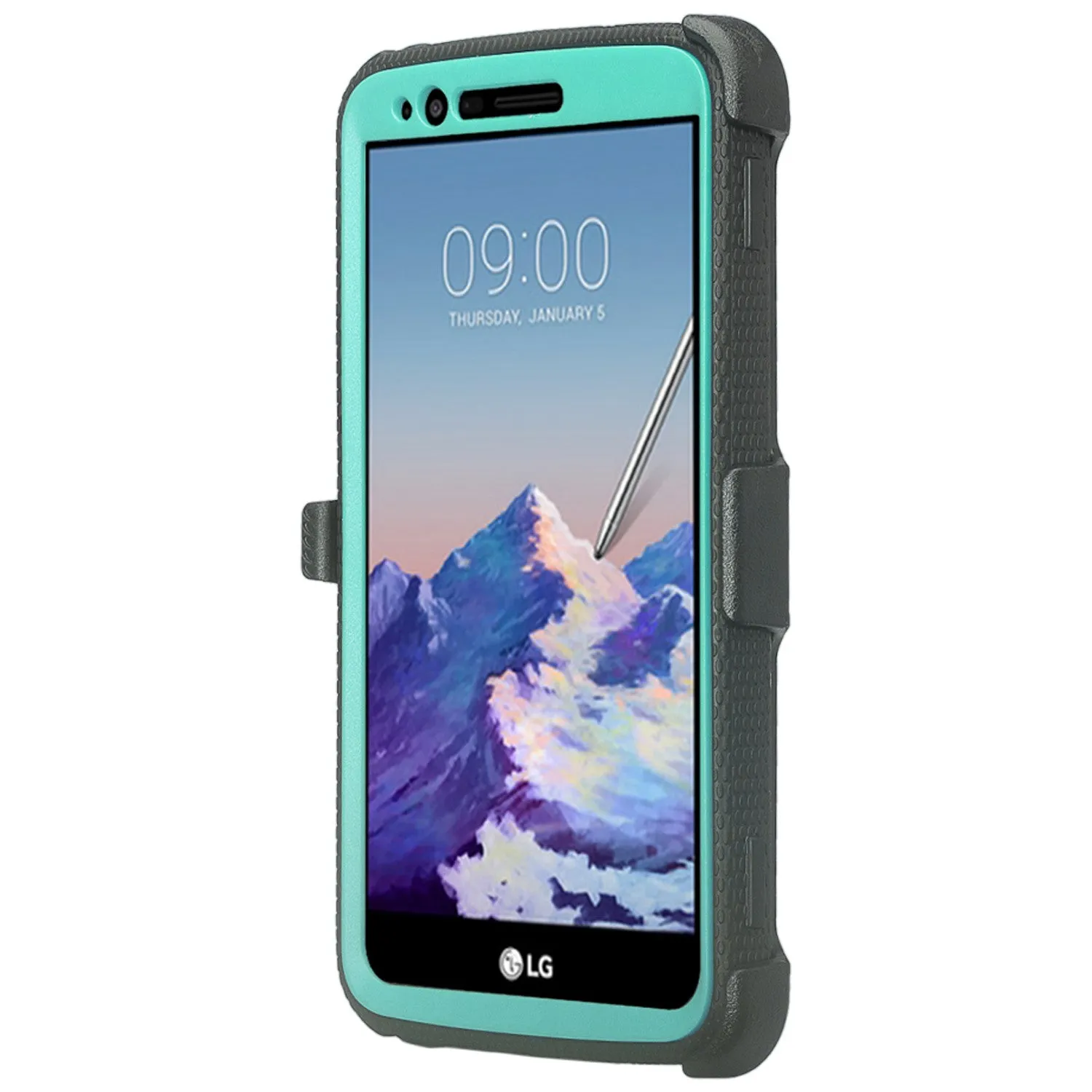 LG Stylo 3 Case, LG Stylo 3 Plus Case, Triple Protection 3-1 w/ Built in Screen Protector Heavy Duty Holster Shell Combo Case for LG Stylo 3 - Teal