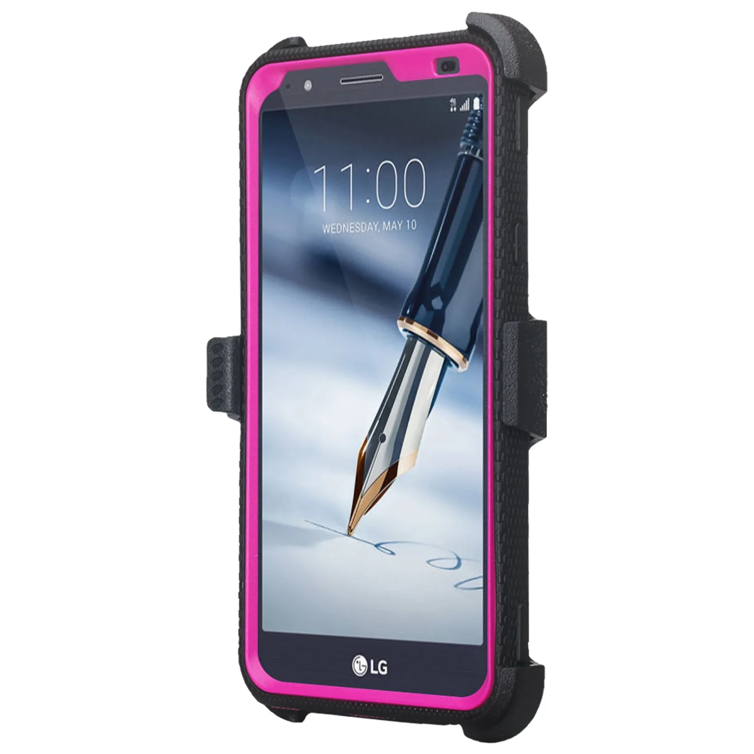 LG Stylo 5 Case, Stylo 5, Triple Protection 3-1 w/ Built in Screen Protector Heavy Duty Holster Shell Combo Case - Purple