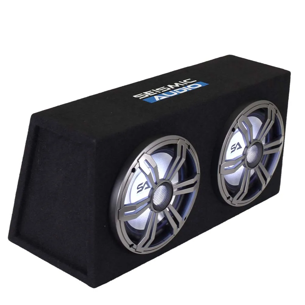 LightRage088 - Dual 8 Inch 800 Watt Car Audio Subwoofer Enclosure with RGB Illumination
