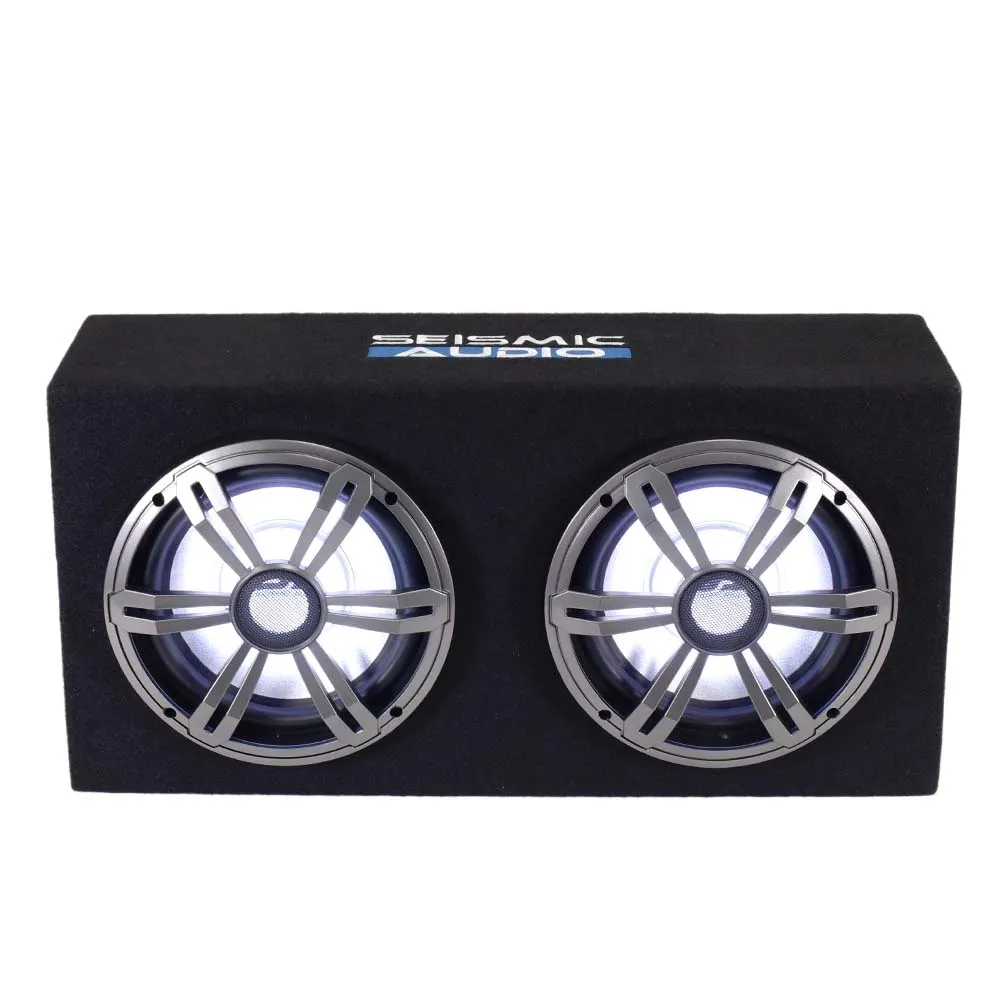 LightRage088 - Dual 8 Inch 800 Watt Car Audio Subwoofer Enclosure with RGB Illumination