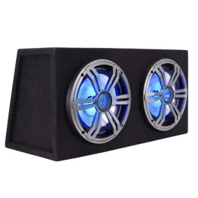LightRage088 - Dual 8 Inch 800 Watt Car Audio Subwoofer Enclosure with RGB Illumination