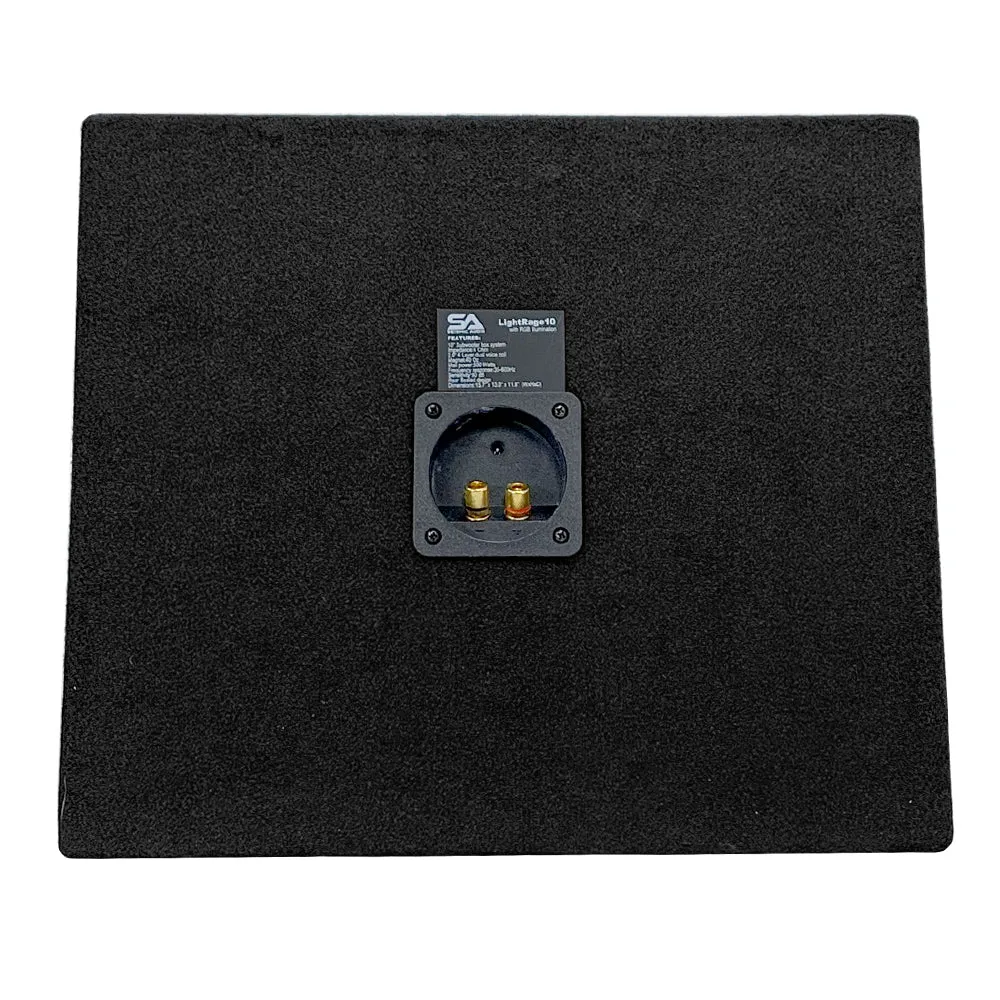 LightRage10 - 10 Inch 500 Watt Car Audio Subwoofer Enclosure with RGB Illumination