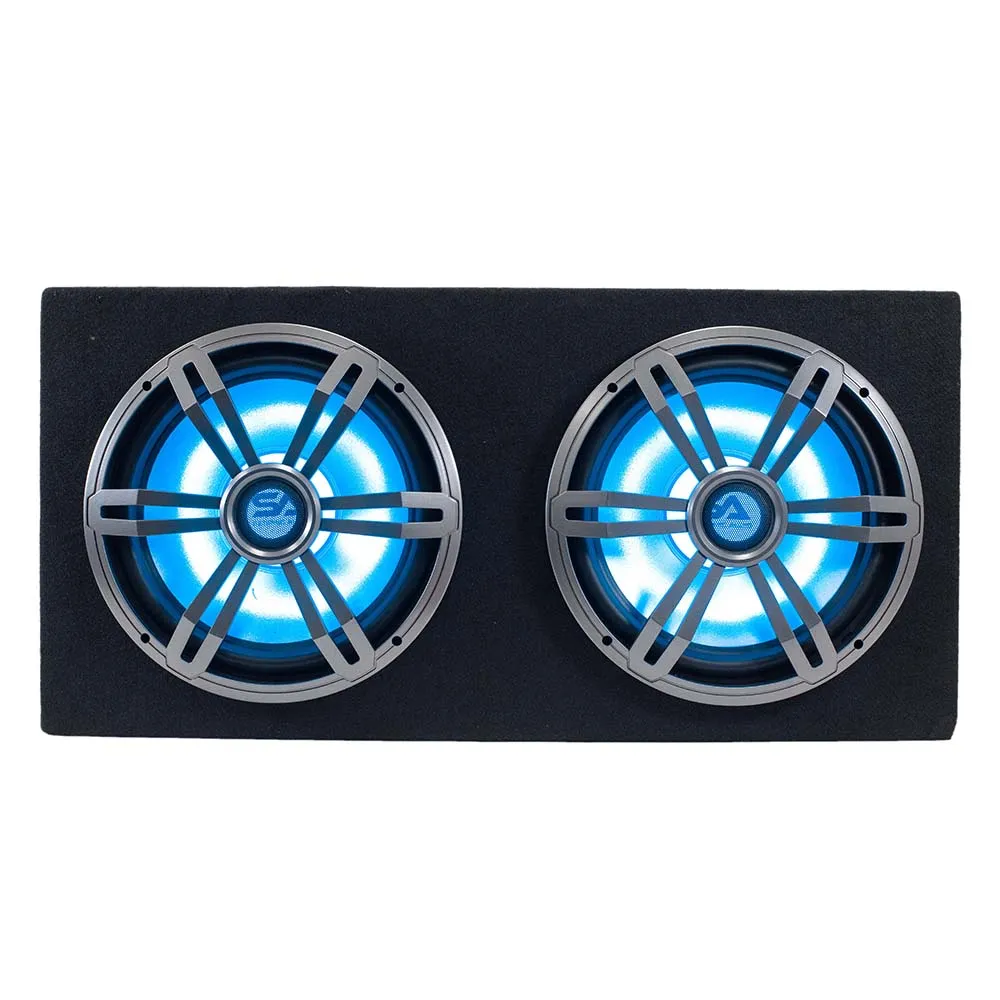 LightRage122 - Dual 12 Inch 1200 Watt Car Audio Subwoofer Enclosure with RGB Illumination