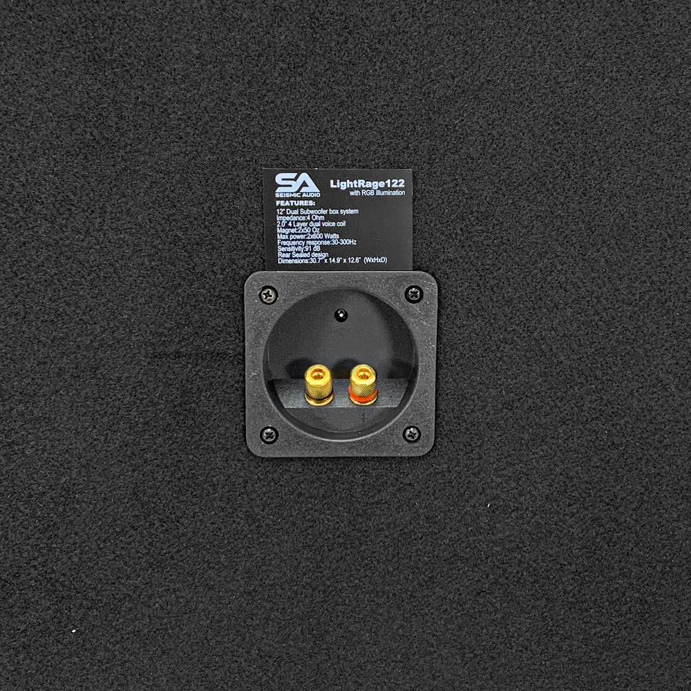 LightRage122 - Dual 12 Inch 1200 Watt Car Audio Subwoofer Enclosure with RGB Illumination