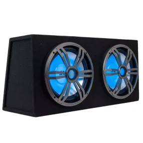 LightRage122 - Dual 12 Inch 1200 Watt Car Audio Subwoofer Enclosure with RGB Illumination