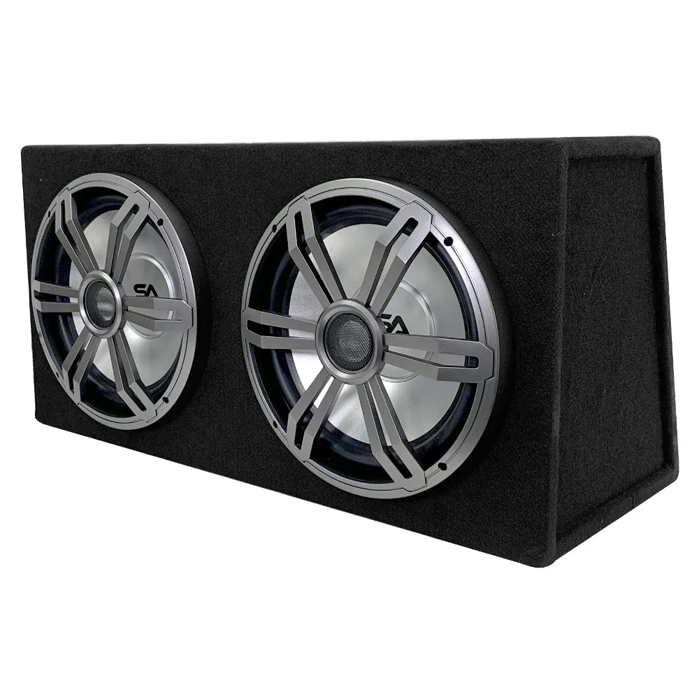 LightRage122 - Dual 12 Inch 1200 Watt Car Audio Subwoofer Enclosure with RGB Illumination