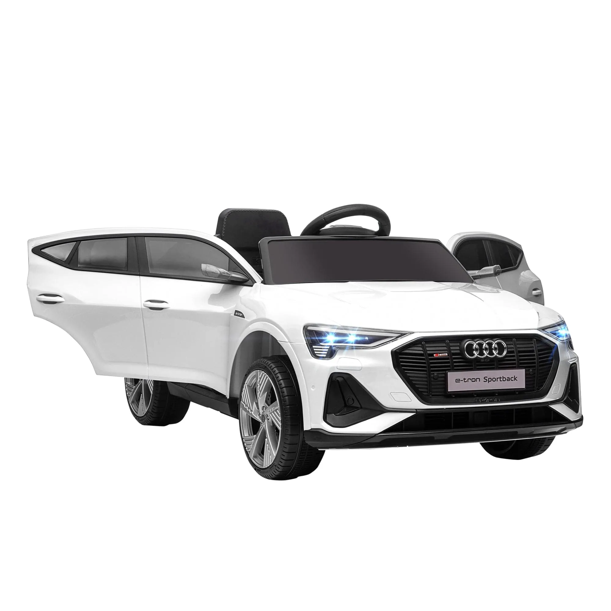 Maplin Plus Audi E-tron Licensed 12V Kids Electric Ride On Car with Remote, Music, Lights & Suspension for 3-5 Years