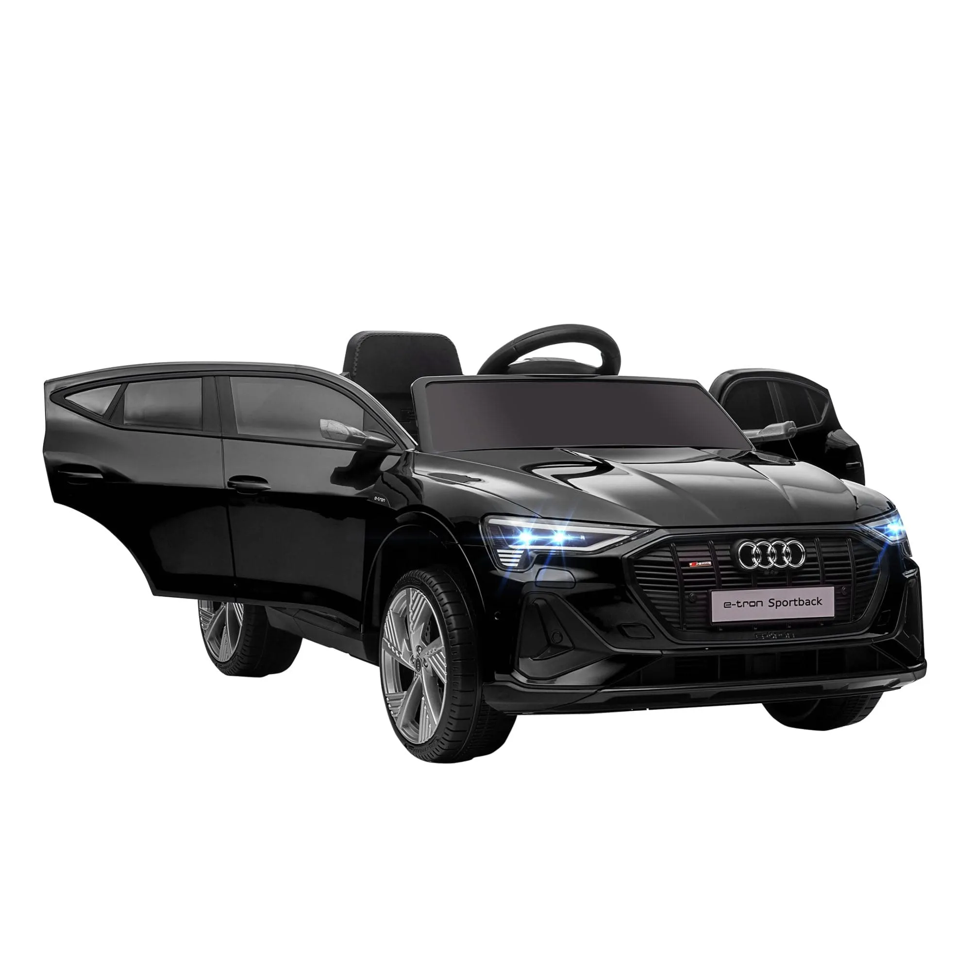 Maplin Plus Audi E-tron Licensed 12V Kids Electric Ride On Car with Remote, Music, Lights & Suspension for 3-5 Years