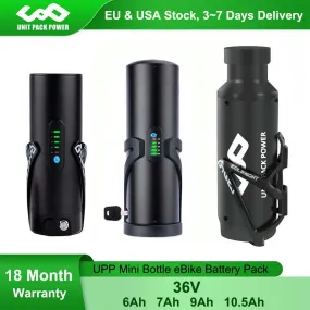Mini Bottle eBike Battery 36V 10.5Ah 9Ah 7Ah 6Ah 18650 Sanyo Li-ion Pedelec Battery for Bafang 500W BBS01 350W TSDZ2 250W Motor
