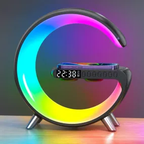N69 Smart Bluetooth Speaker Support Wireless Charger & Alarm Clock & Ambient Light, US Plug