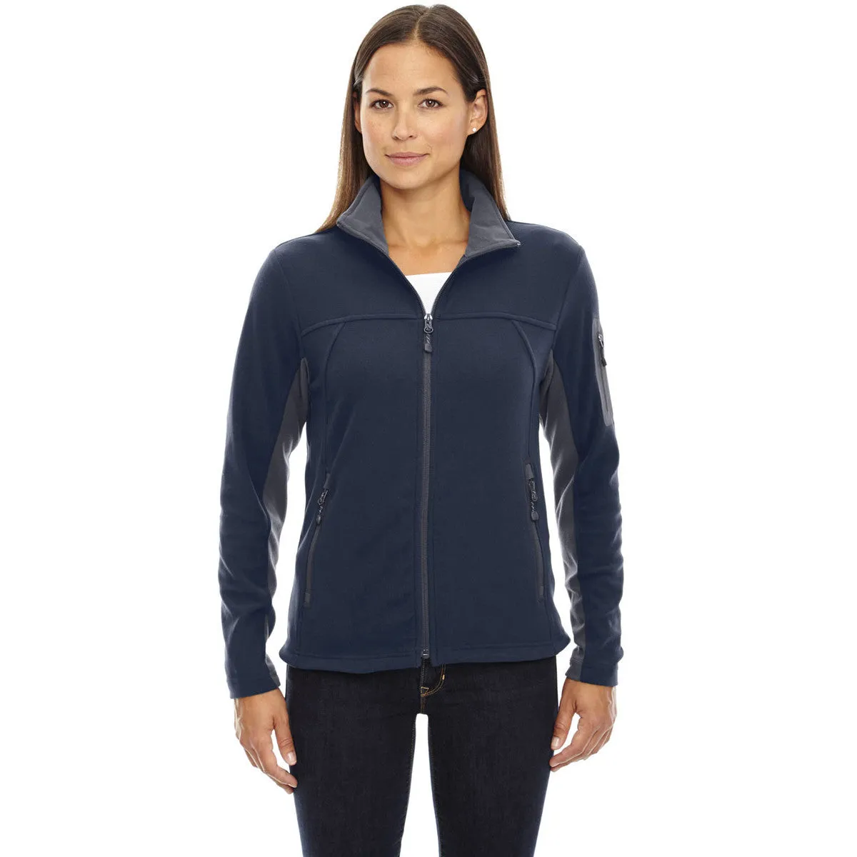 North End Women's' Midnight Navy Microfleece Jacket