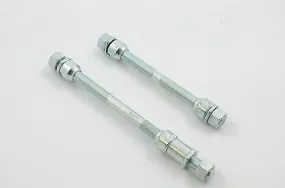 PAIR BICYCLE WHEEL SPINDLES AXLE FRONT & REAR BMX MTB ATB BIKE RIMS MULTISPEED