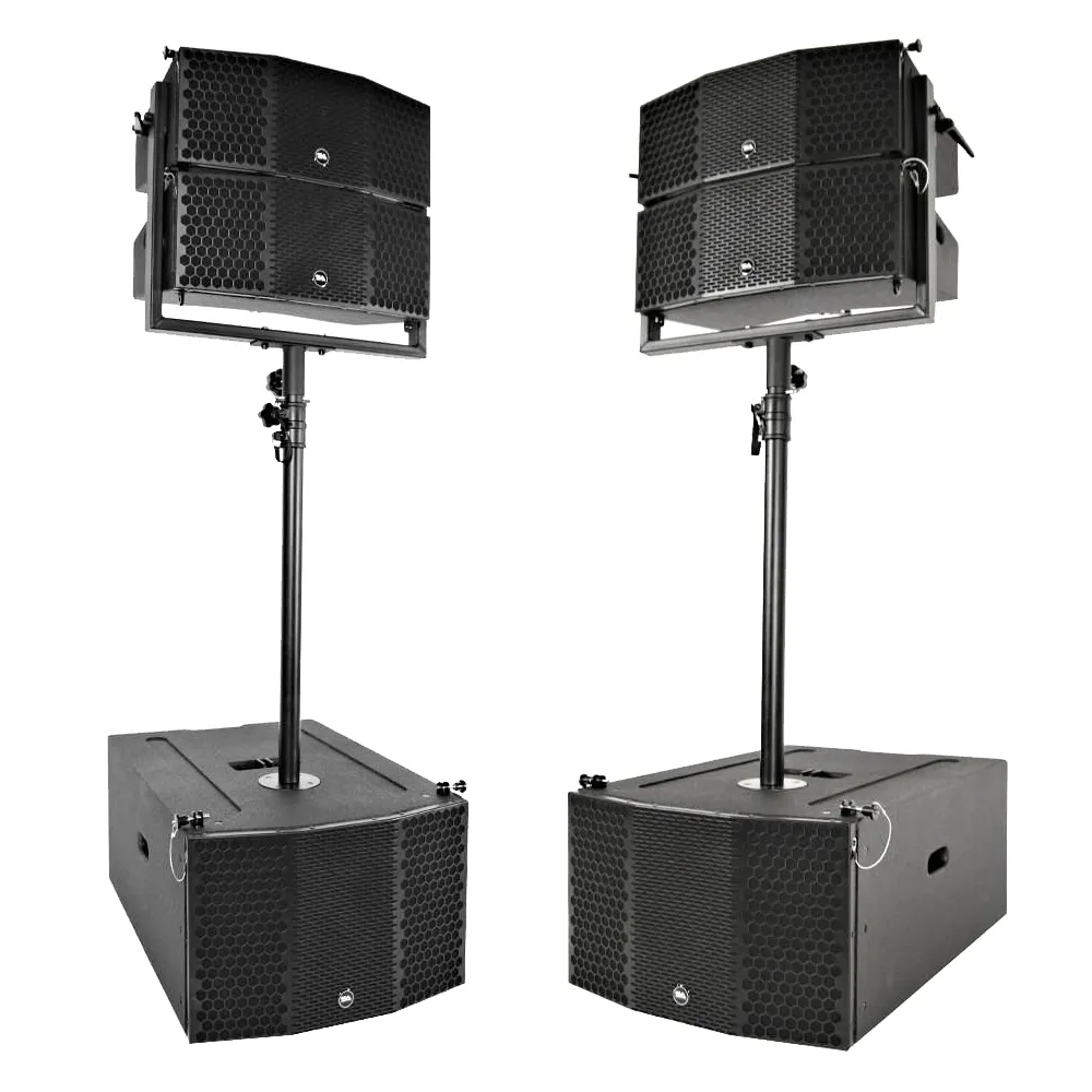 Pair of Compact 3x10 Line Array Subwoofers, Four Compact 2x5 Line Array Speakers, & 2 Mounting Poles