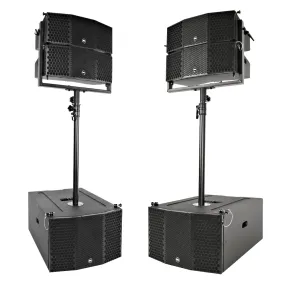 Pair of Compact 3x10 Line Array Subwoofers, Four Compact 2x5 Line Array Speakers, & 2 Mounting Poles
