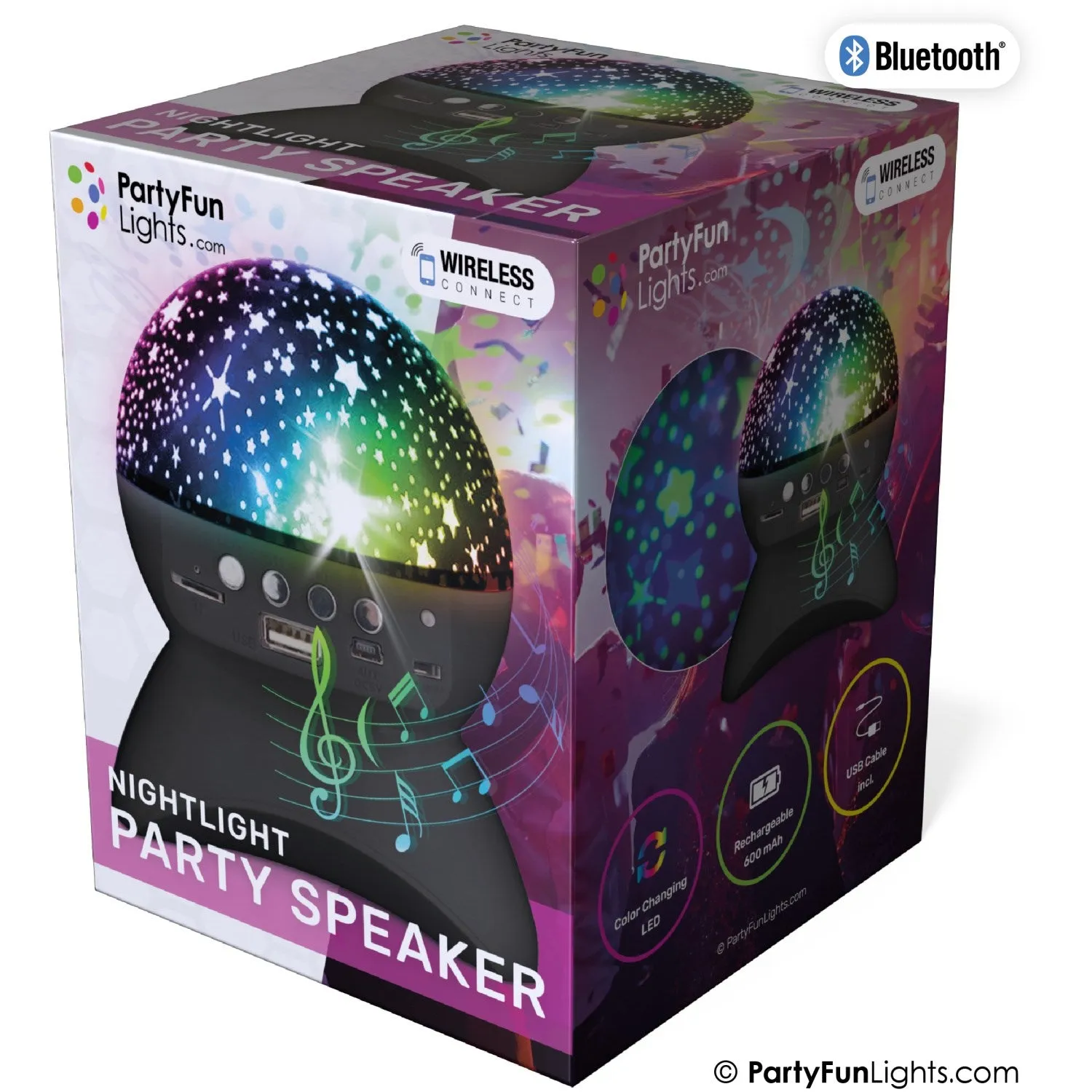 Party Funlight Starry Sky Bluetooth Speaker - Black
