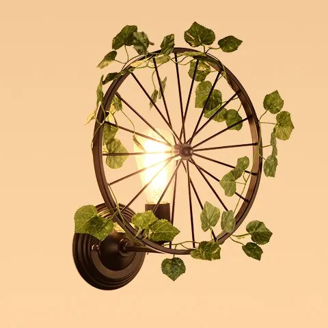 Plant Wall Lamp Creative Music Restaurant Bar Industrial Wind Wheel Lamp Personality Clear Bar Restaurant Bar Decoration Lamp