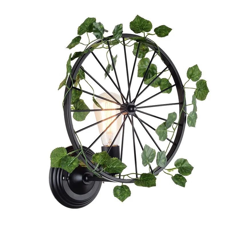 Plant Wall Lamp Creative Music Restaurant Bar Industrial Wind Wheel Lamp Personality Clear Bar Restaurant Bar Decoration Lamp
