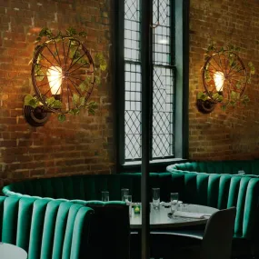 Plant Wall Lamp Creative Music Restaurant Bar Industrial Wind Wheel Lamp Personality Clear Bar Restaurant Bar Decoration Lamp