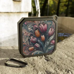 Purple traditional tile art tulip pattern Blackwater Outdoor Bluetooth Speaker