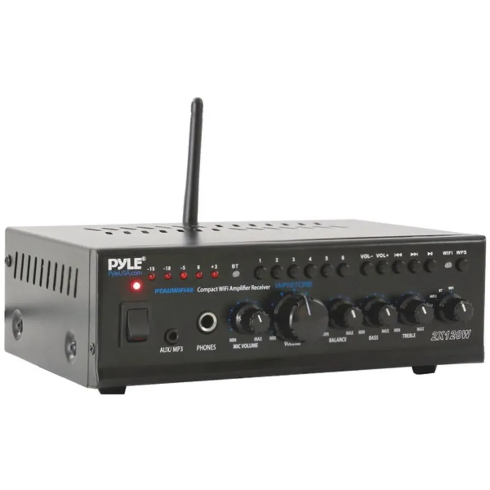 Pyle Home PTAUWIFI46 Compact Wi-Fi Stereo Amp Receiver