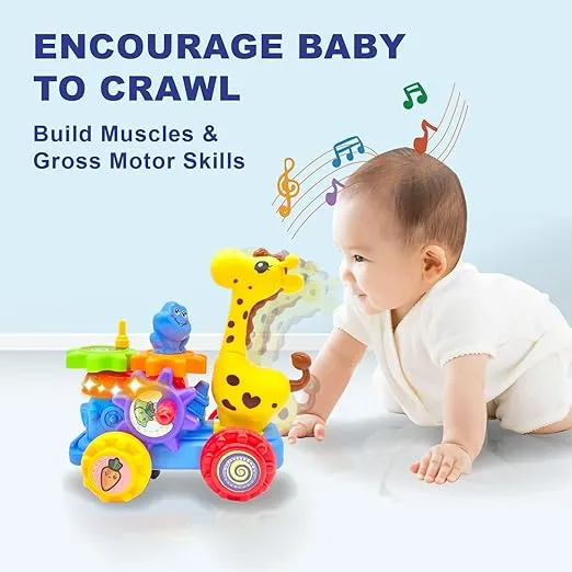 Ring Toss Throwing Game on Giraffe with Light & Sound 360 Rotating Car