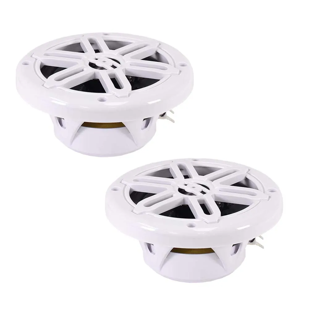 SA-08M01W - Pair of White 8 Inch 200 Watt 2-Way Waterproof Boat/Marine Speakers - 400 Watts Total