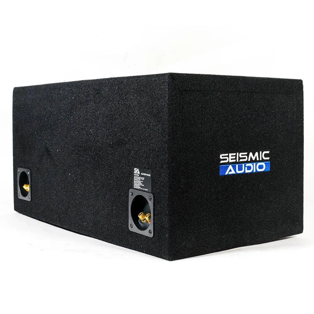 SA-PGSV10LED - Dual 10 Inch Vented 1000 Watt Car Audio Subwoofer Box with LED Lights & Plexiglass Window