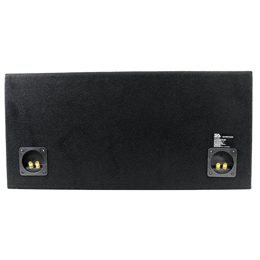 SA-PGSV10LED - Dual 10 Inch Vented 1000 Watt Car Audio Subwoofer Box with LED Lights & Plexiglass Window