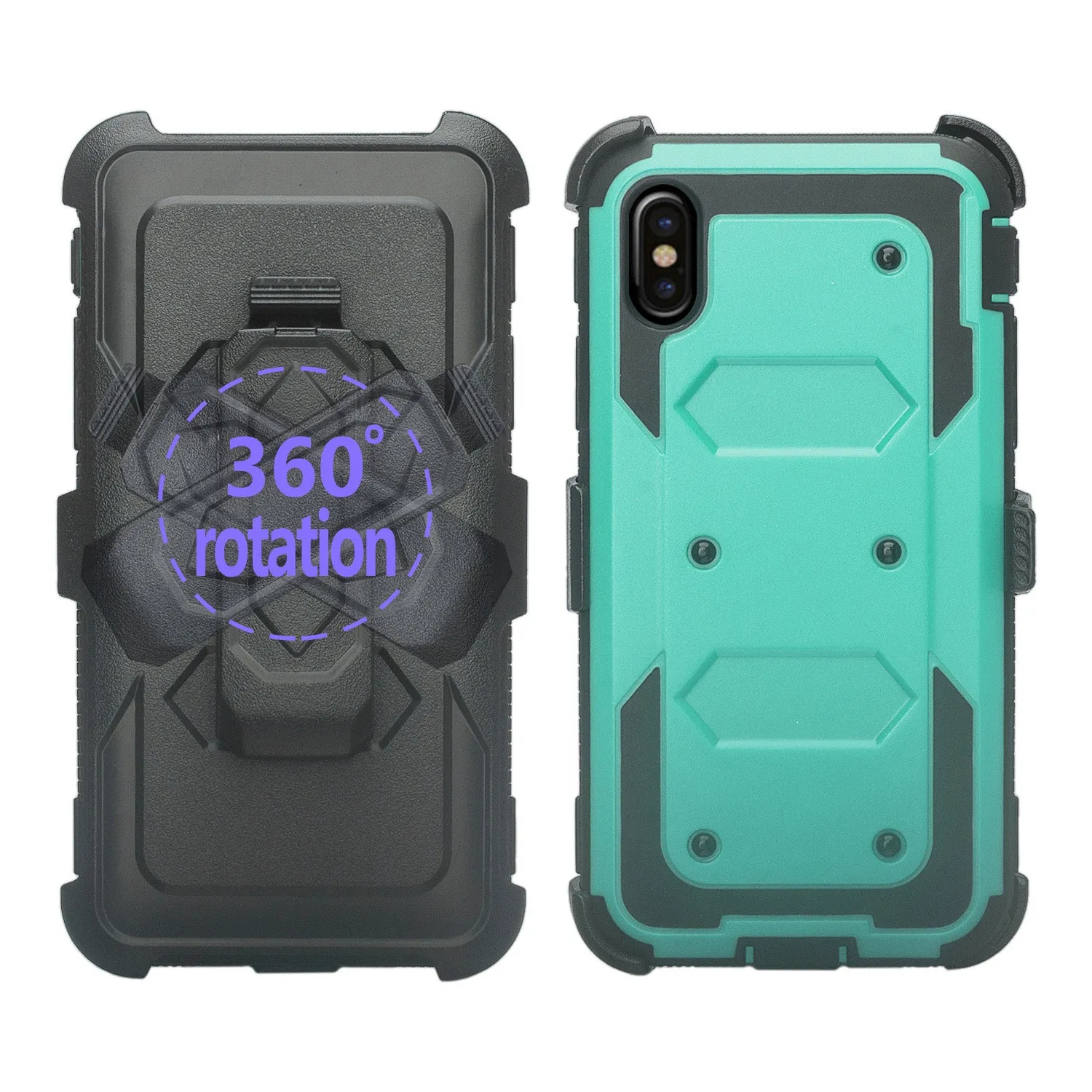 Samsung Galaxy A01 Case, Galaxy A01 Case,  Triple Protection 3-1 w/ Built in Screen Protector Heavy Duty Holster Shell Combo Case - Teal