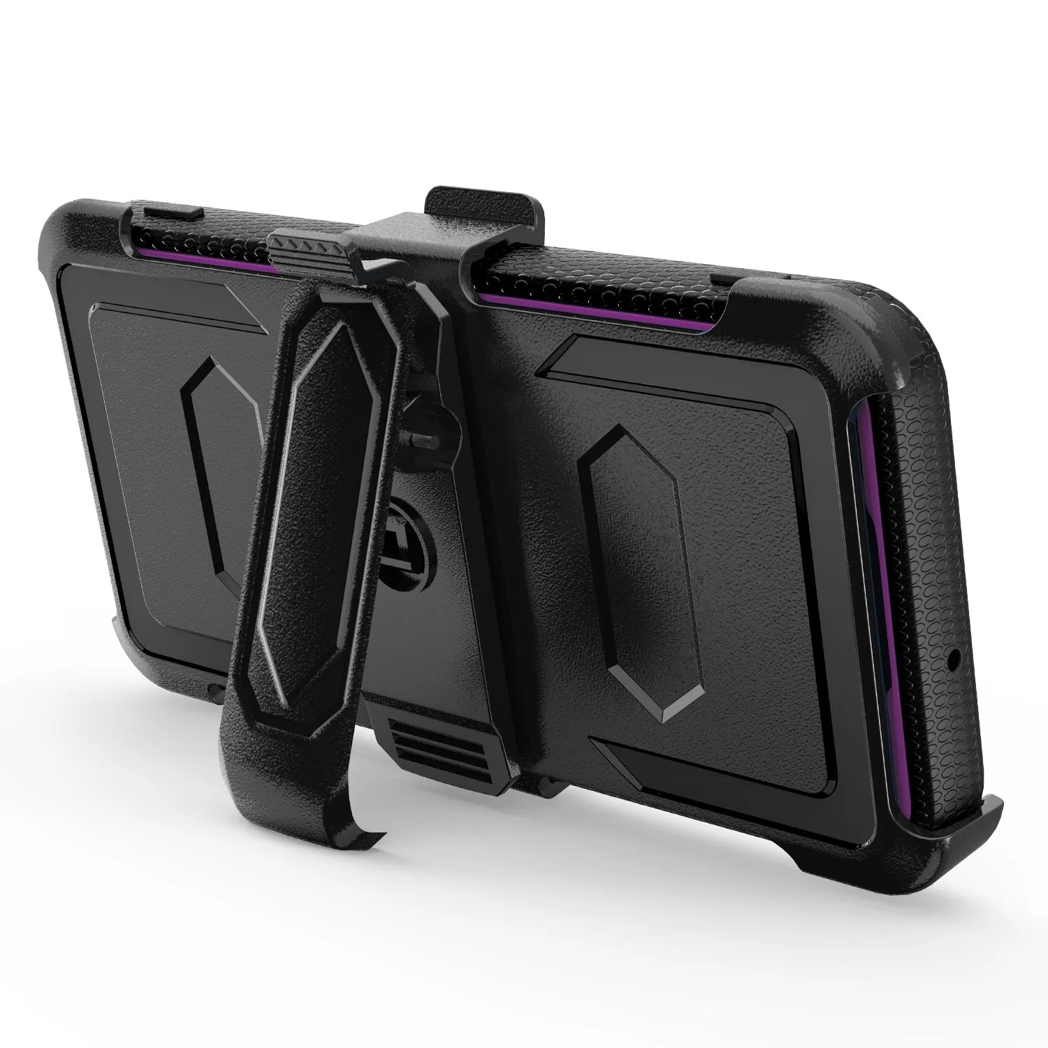 Samsung Galaxy A02s Case, Galaxy A02s Case, Triple Protection 3-1 w/ Built in Screen Protector Heavy Duty Holster Shell Combo Case - Purple