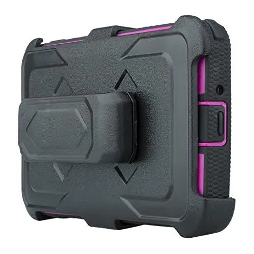 Samsung Galaxy J3 Case, J3V Case | Express Prime Case | Galaxy Sky Case | Amp Prime Case | Galaxy Sol Heavy Duty Holster Shell Combo Case - PR/BLK