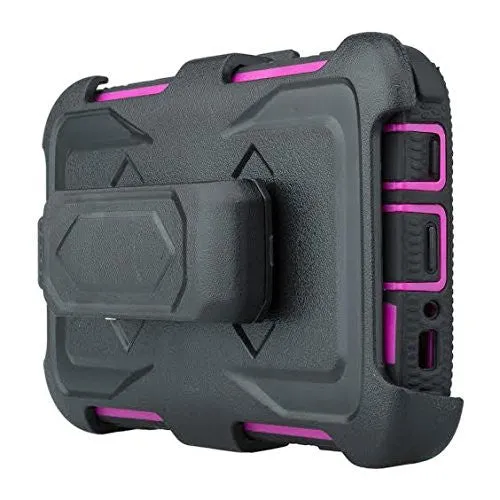 Samsung Galaxy S7 Case, Heavy Duty Hybrid Rotating Swivel Locking Holster Case for Galaxy S7 - Purple