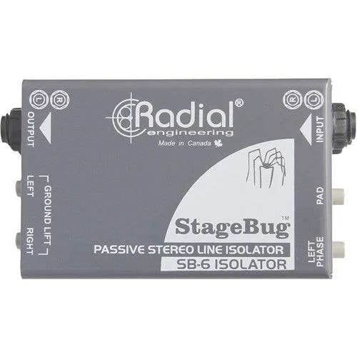 SB-6 Isolator Compact stereo isolator for bal/unbalanced signals, passive