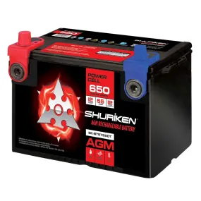 Shuriken SK-BT8785DT 650 Crank Amps 55 Amp Hour AGM 12V Dual Post AGM Battery