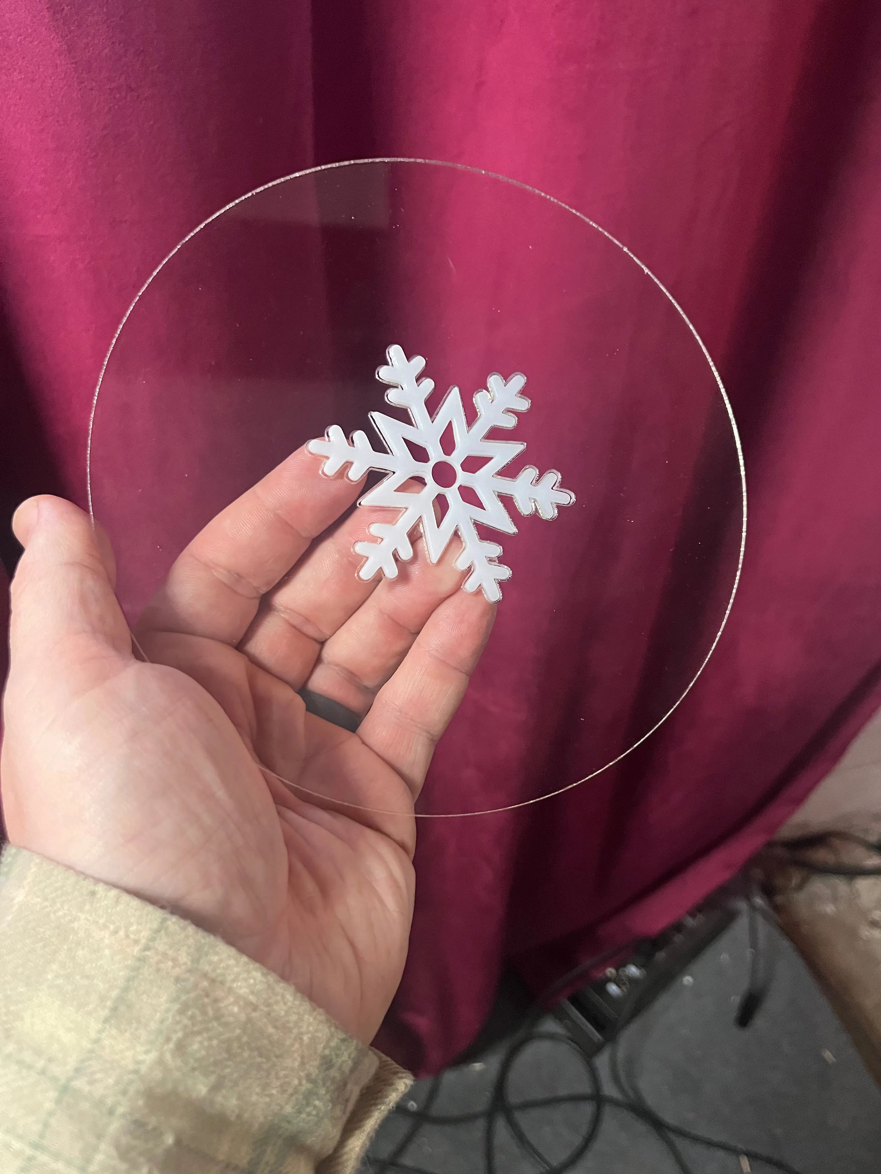 Snowflake Knockout Lathe Cut Vinyl