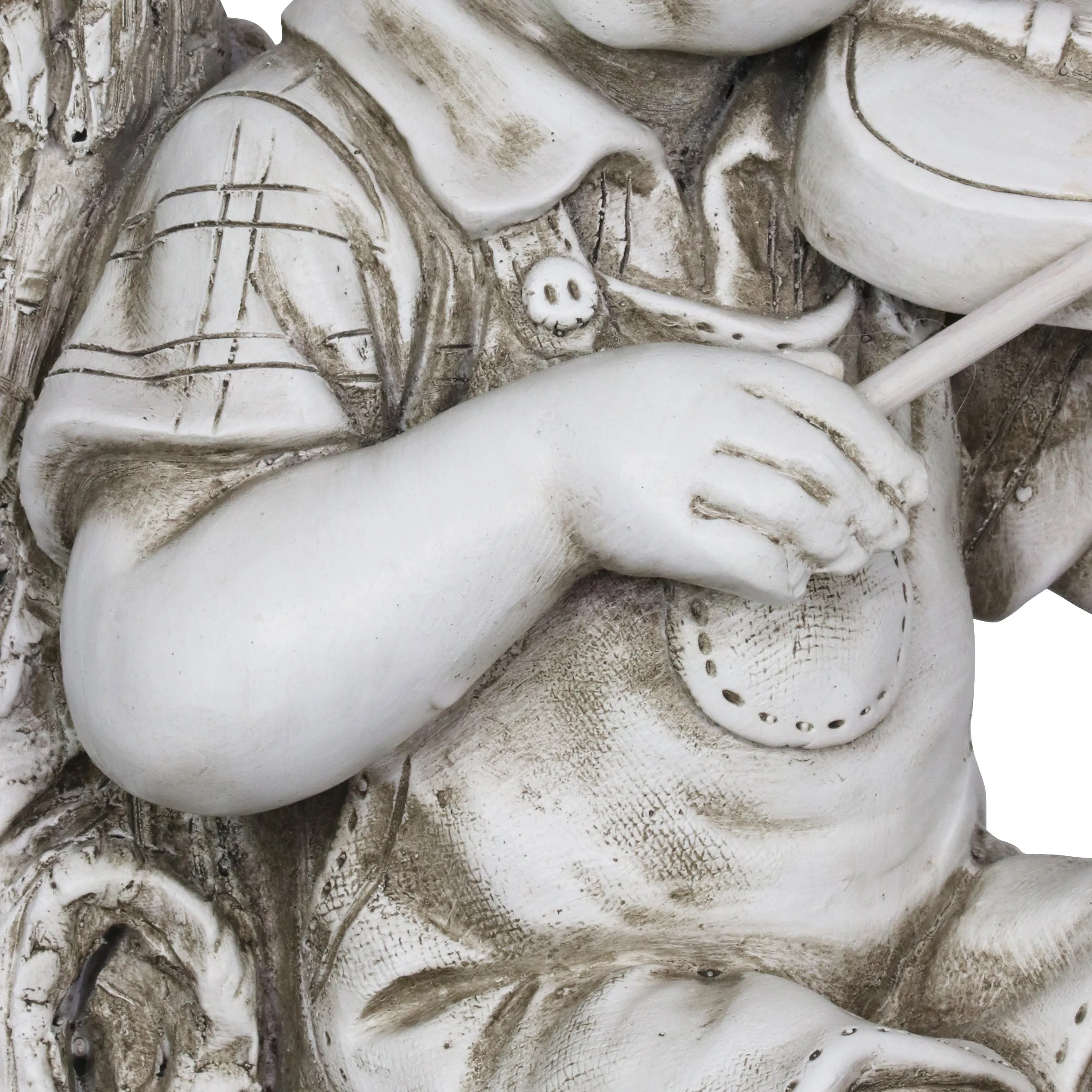 Solar Boy Playing Violin Under a Tree Statue in Natural Resin Finish, 19 Inch