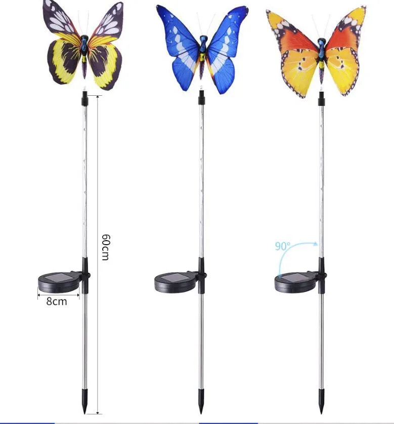 Solar Butterfly Light 7 Color Cycle LED