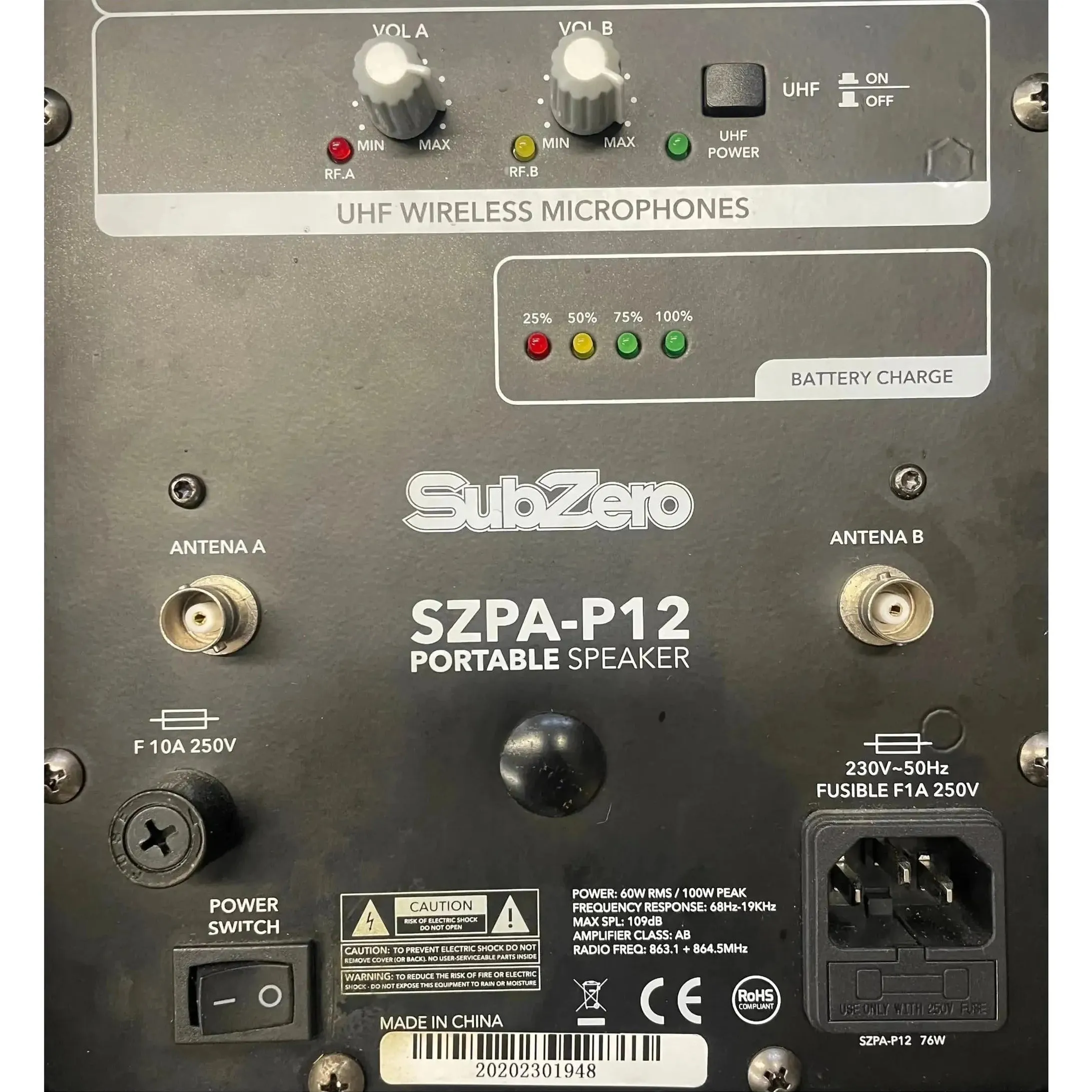 SubZero P12 Portable PA Speaker Pre-Owned