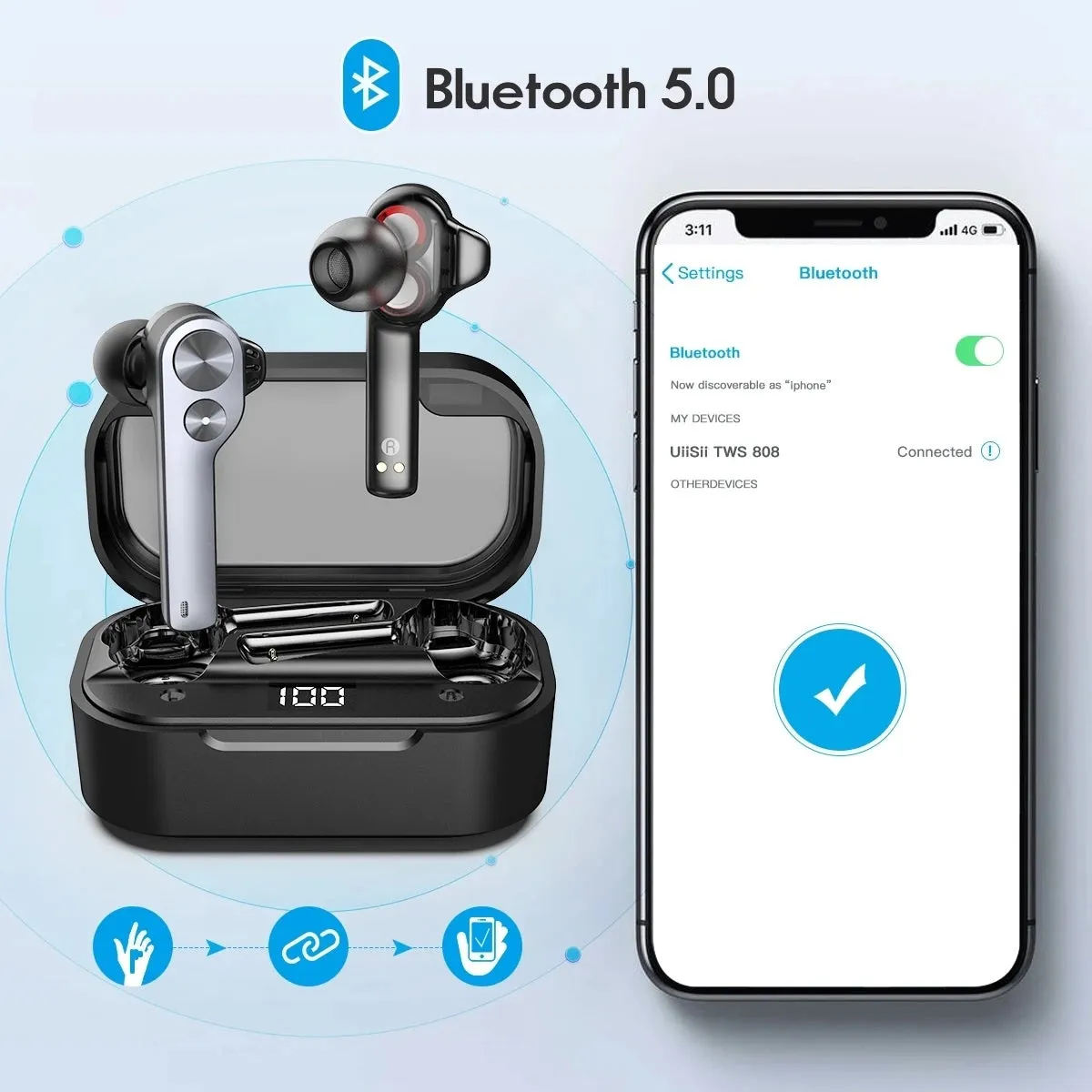 TWS808 Wireless Sports Earbuds