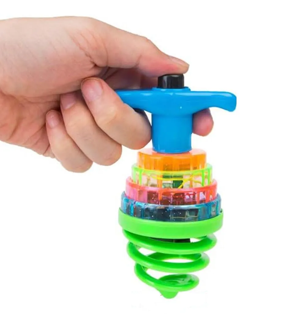 VGRASSP Laser Light Spinning Top Toy for Kids and Adults - Beautiful LED Laser Light and Dynamic Music Launcher Lattoo Toy - Feel Your Childhood Again - Color As Per Stock