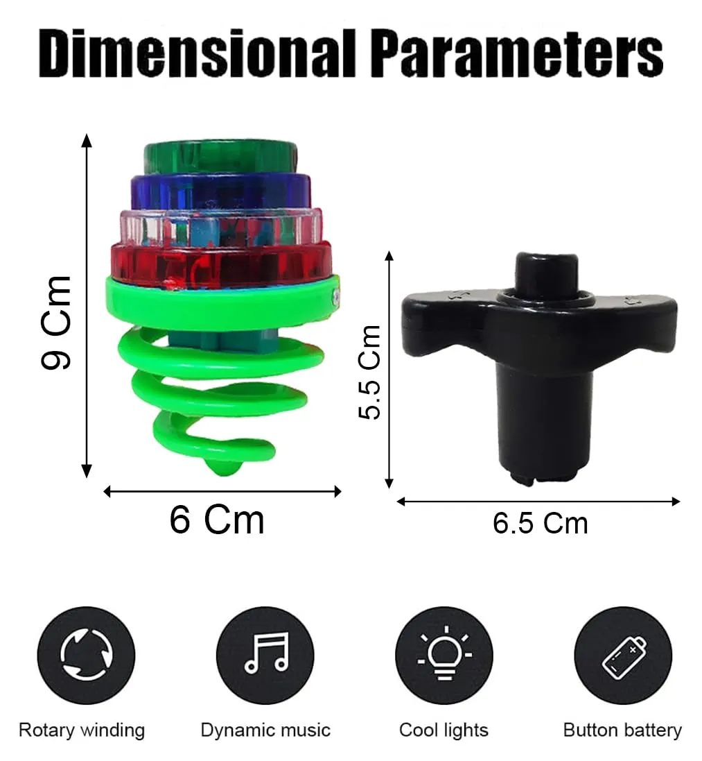 VGRASSP Laser Light Spinning Top Toy for Kids and Adults - Beautiful LED Laser Light and Dynamic Music Launcher Lattoo Toy - Feel Your Childhood Again - Color As Per Stock