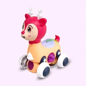 Walking Deer Battery Operated Toy with 3D Lights & Music, 3 Years - Multicolor