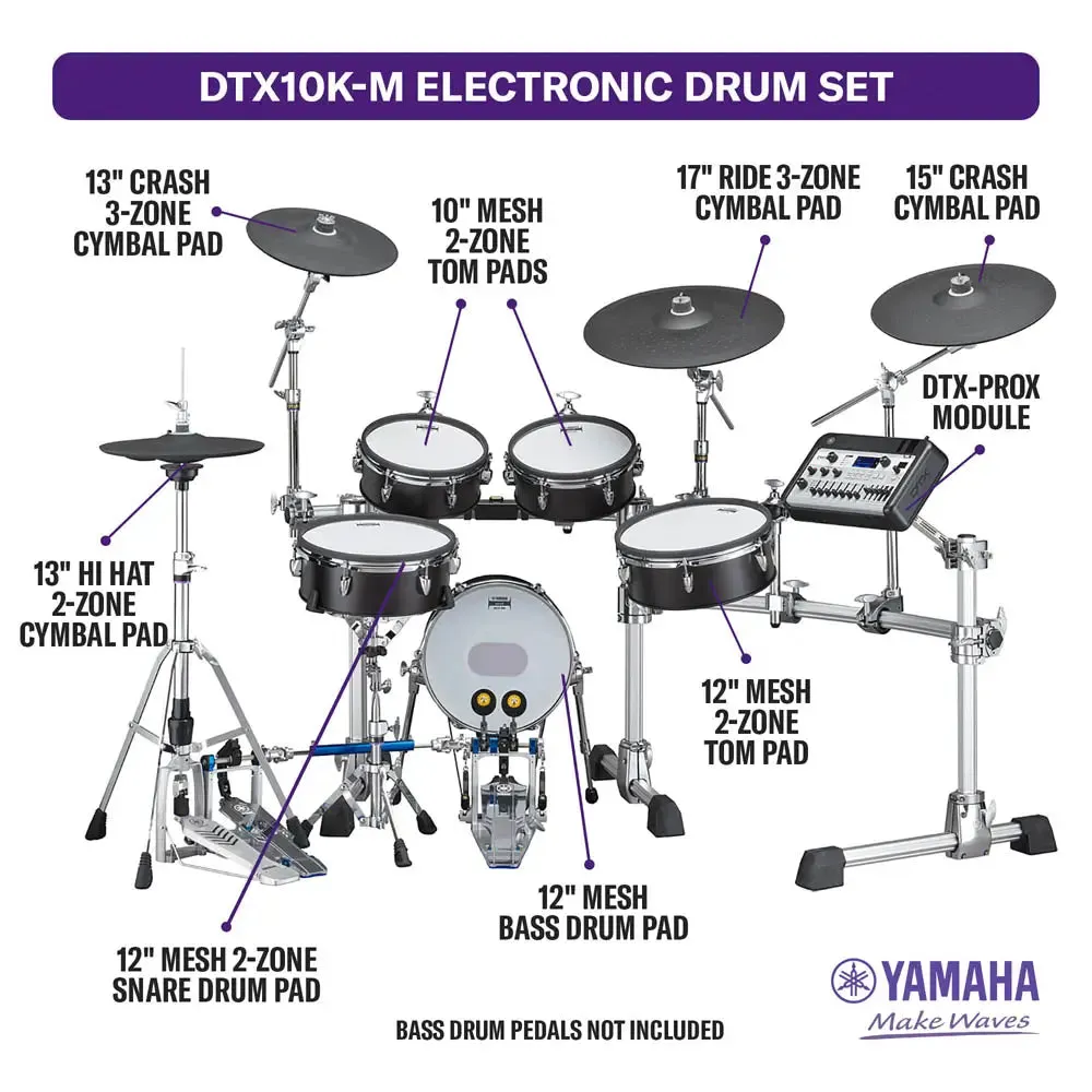 Yamaha DTX10K-M BF Electronic Drum Set Black Forest