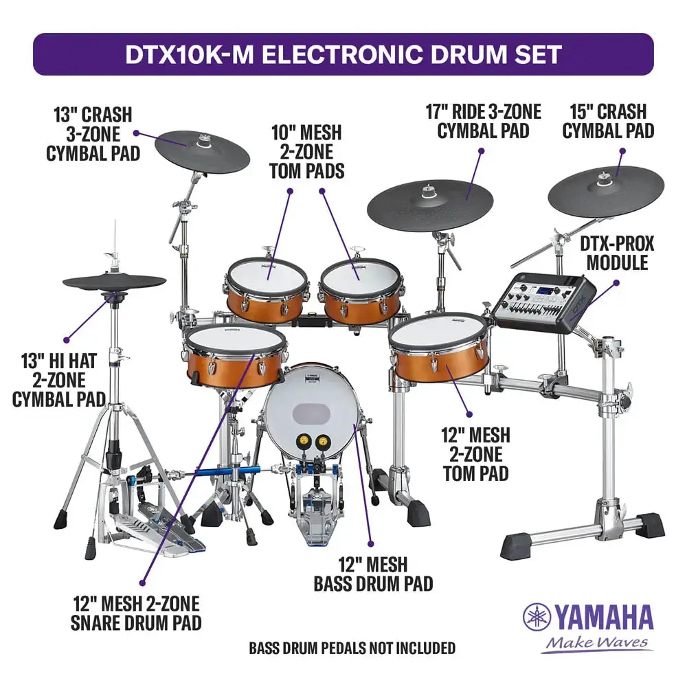 Yamaha DTX10K-M RW Electronic Drum Set Real Wood
