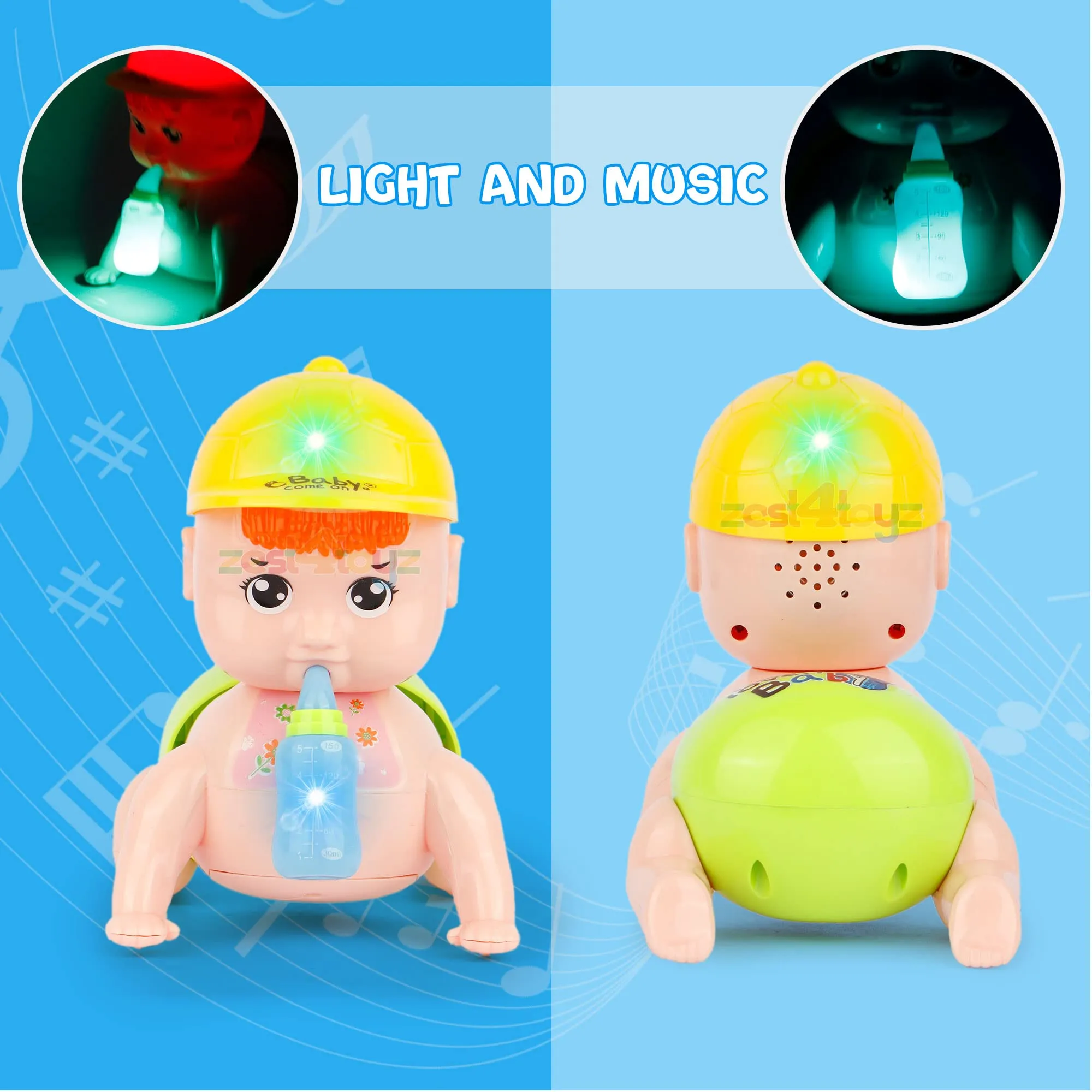 Zest 4 Toyz Musical Baby Crawling Early Learning Plastic Toy with 3D Lights & Sound for Babies (Assorted)