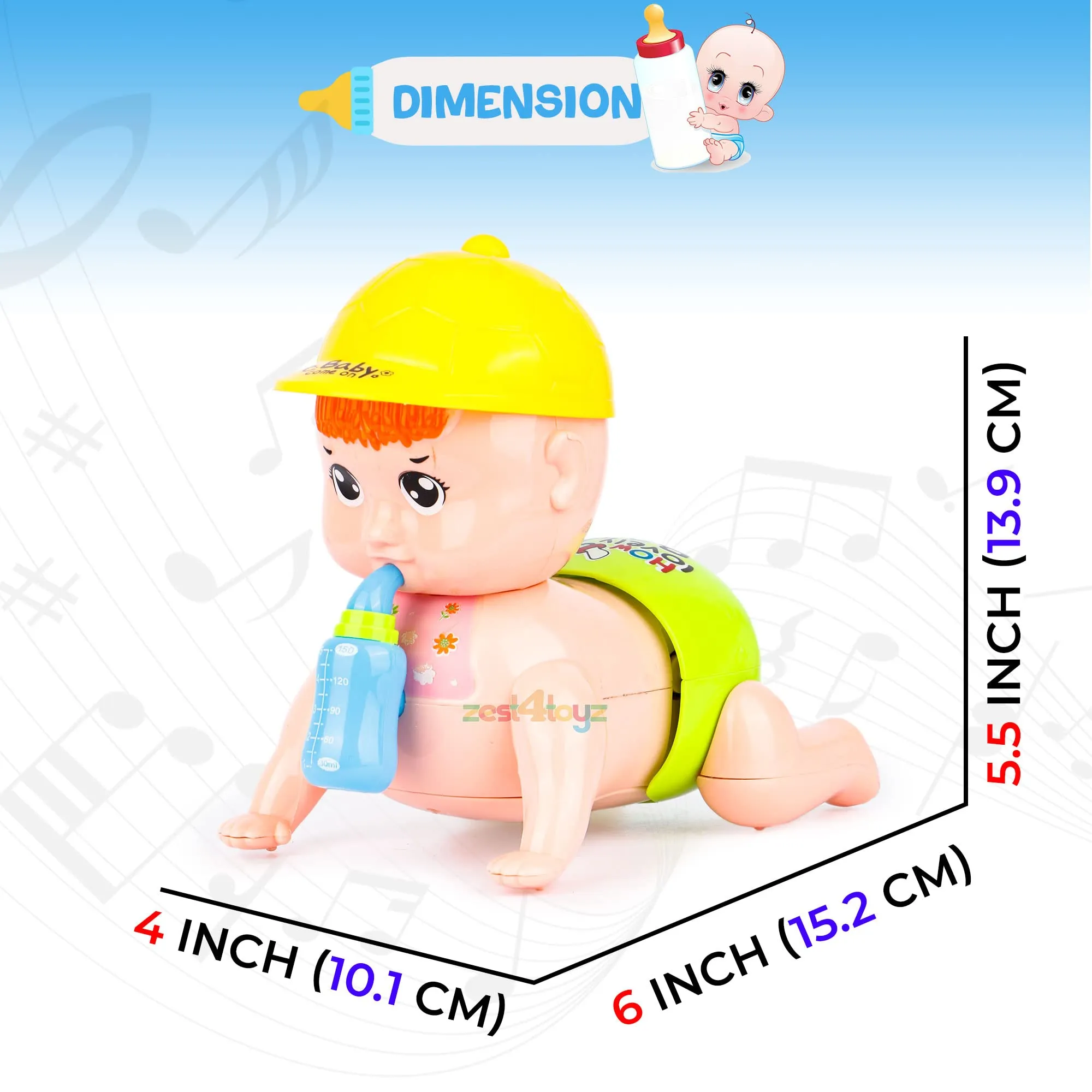 Zest 4 Toyz Musical Baby Crawling Early Learning Plastic Toy with 3D Lights & Sound for Babies (Assorted)