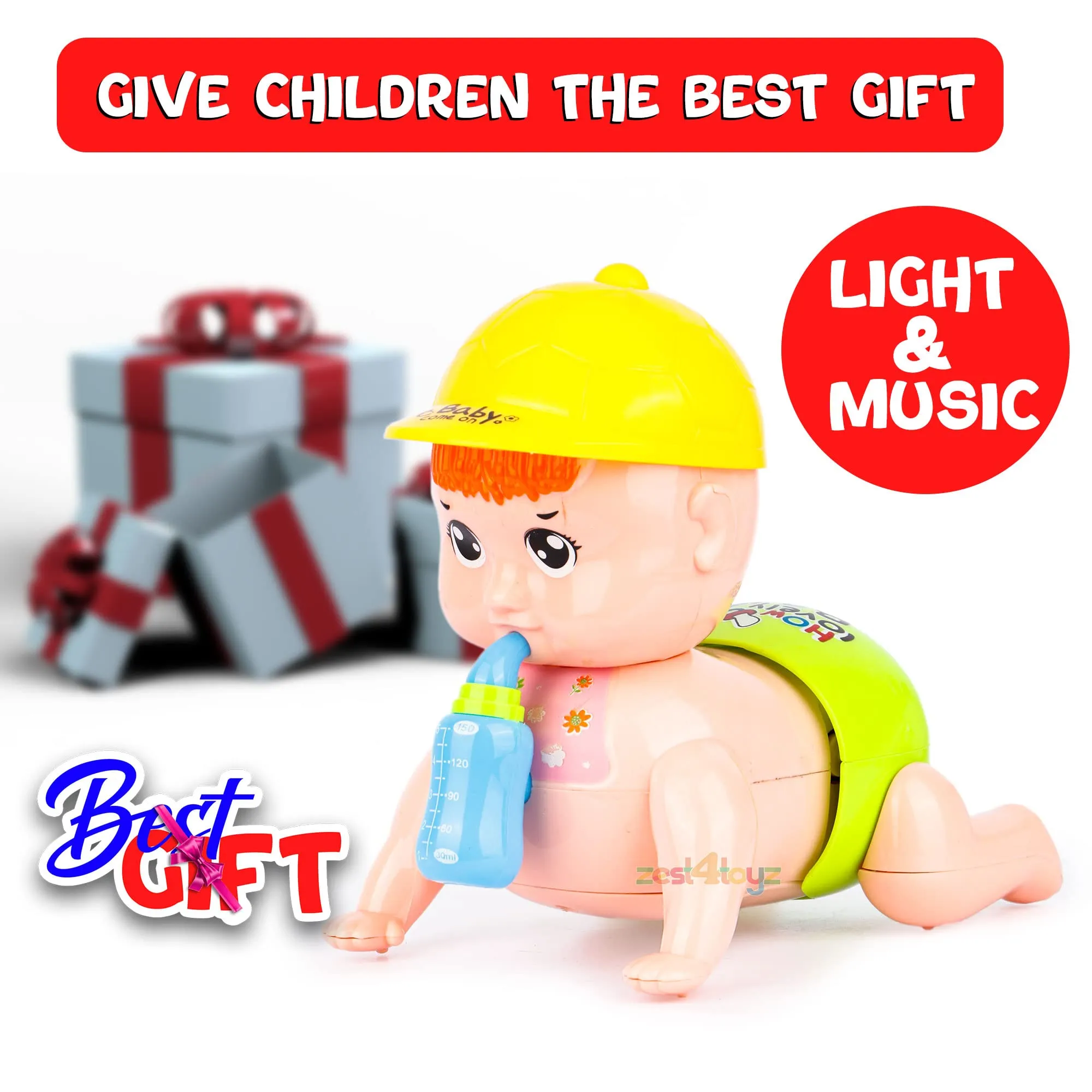 Zest 4 Toyz Musical Baby Crawling Early Learning Plastic Toy with 3D Lights & Sound for Babies (Assorted)