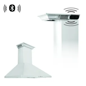 ZLINE Wall Mount Range Hood in Stainless Steel with Built-in CrownSound® Bluetooth Speakers (KF1CRN-BT)