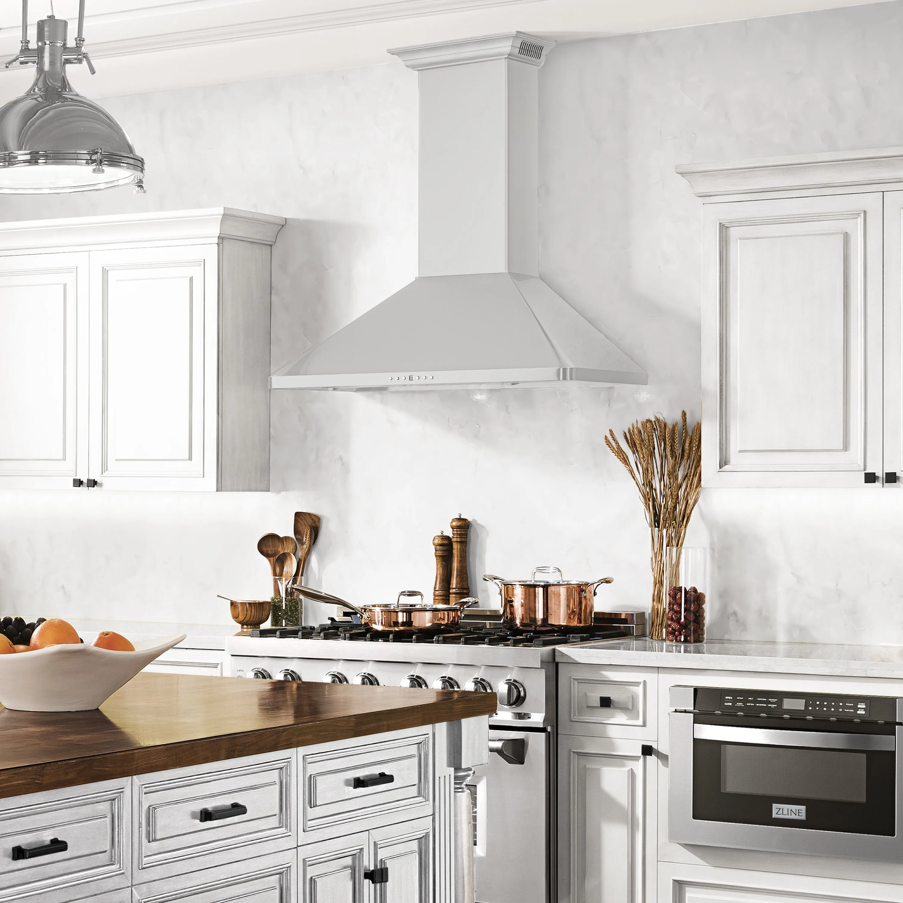 ZLINE Wall Mount Range Hood in Stainless Steel with Built-in CrownSound® Bluetooth Speakers (KF1CRN-BT)